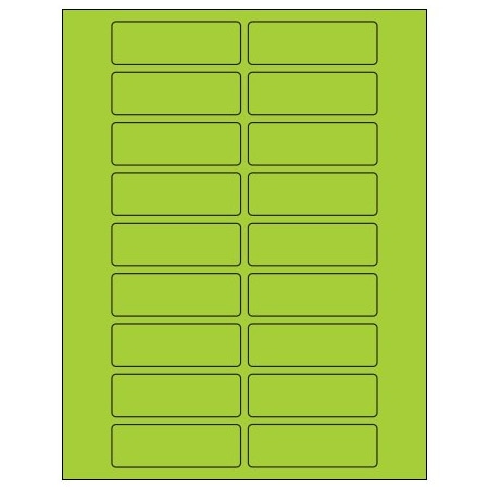 Bsc Preferred 3 x 1'' Fluorescent Green Rectangle Laser Labels, 2000PK BUY00021467